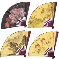 Evantai pliabil din lemn de bambus, diverse modele - 60cm x 33cm