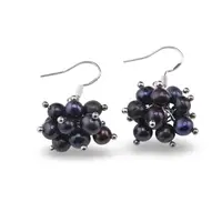 Cercei cu agatatoare handmade perle de cultura negre