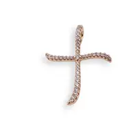 Pandantiv din cupru placat cu aur 18k, model cruce rotunjita