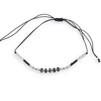 Bratara snur negru, Larvikit discuri 5mm