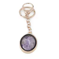 Breloc auriu cu spartura de Ametist, 11cm