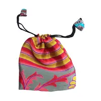 Saculet de matase multicolor, 12x10cm