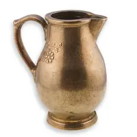 Ulcior vintage din cupru cu flori gravate, 16cm