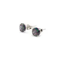 Cercei cu surub din Argint 925 si Topaz mistic, 6mm