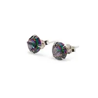 Cercei cu surub din Argint 925 si Topaz mistic, 7mm