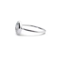 Inel din argint 925 subtire cu Topaz, marimea 54 - montura oval ascutita