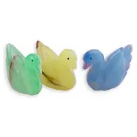 Figurina slefuita din Onix de Pakistan colorat, lebada - 7cm