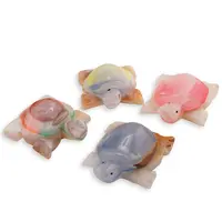 Figurina slefuita din Onix de Pakistan colorat, broasca testoasa - 7cm