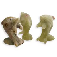 Figurina slefuita din Onix de Pakistan, delfin - 8cm
