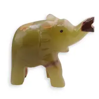 Figurina slefuita din Onix de Pakistan, elefant - 8cm
