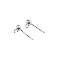 Accesoriu din Argint 925, agatatoare pentru cercei cu surub, o pereche - 6x4mm