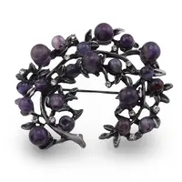 Brosa Ametist si metal antichizat 48mm