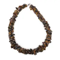 Colier Ochi de tigru chips cu bumbi, 5-12mm