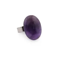 Inel reglabil ametist oval, 18-20mm