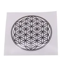 Abtibild sticker Feng Shui cu Floarea vietii, Simbolul vietii - alb, 12cm