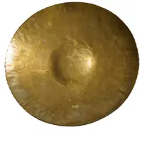 Tava vintage din alama batuta manual, forma rotunda - 34cm