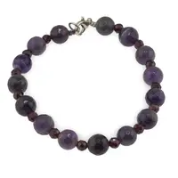Bratara Focul Sacru - Granat si Ametist, 4-8mm