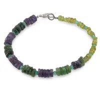 Bratara Peridot, Lepidolit si Smarald discuri 4-6mm si Onix verde discuri fatetate 3mm