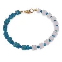 Bratara Apatit cu Cuart roz patratele 5mm si Apatit sfere 3mm