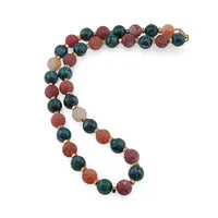 Colier Agat spider portocaliu 10mm, Jasp sesame verde 10mm si Hematit auriu 4mm