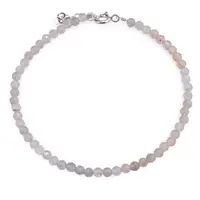 Bratara Acvamarin si Cuart Tangerin sfere fatetate, 4mm