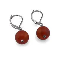 Cercei cu agatatoare Carneol mat 10mm