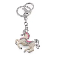 Amuleta breloc Feng Shui din metal Cal cu sa roz, 2026