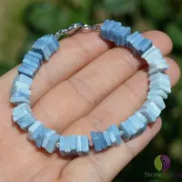 Bratara opal albastru degrade patratele 7-8mm