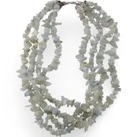 Colier Acvamarin chips 4-12mm pe patru randuri