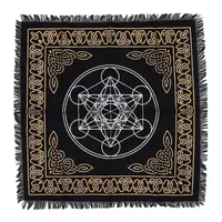 Fata de masa pentru Tarot din bumbac cu franjuri, Diagrama Chakre - 50cm x 50cm