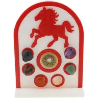Placa Feng Shui Portalul Calului de Foc cu Moneda I-Ching si Cristale naturale pentru activarea energiei in 2026