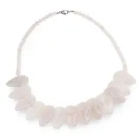 Colier Cuart roz picaturi mari, 32mm