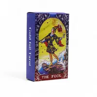 Carti de tarot cu Folie Albastra – Mandala, THE FOOL cu ghid - 78 de carti