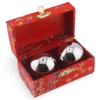 Set doua bile pentru relaxare argintii, 39mm