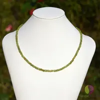 Colier peridot discuri fatetate 4mm cu argint 925