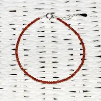 Bratara jasp rosu pietre micro fatetate 2mm si argint 925 Bratara jasp rosu pietre micro fatetate 2mm si argint 925