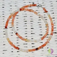 Colier opal orange discuri 4mm si argint 925