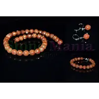 Set piatra soarelui maro sfere fatetate 10mm
