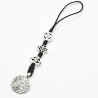 Amuleta Feng Shui din metal cu zodiac si 8 simboluri, argintie
