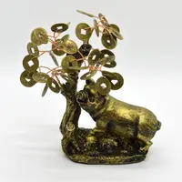 Copac Feng Shui porc cu monede chinezesti 14cm