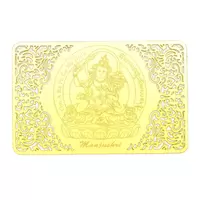 Card Feng Shui din metal Manjushri auriu