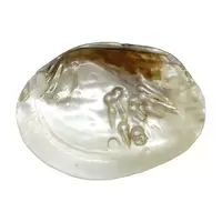Cochilie scoica alba cu perle naturale 16cm