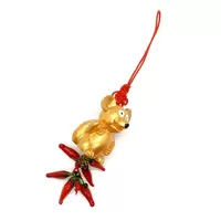 Amuleta canaf Feng Shui Sobolan auriu si Ardei rosu 2020