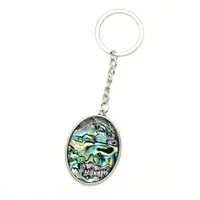 Breloc scoica abalone oval cu montura 40mm