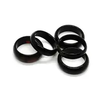 Inel circular din agat negru 18mm