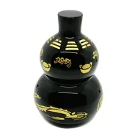 Statueta Feng Shui Wu Lou din obsidian cu simboluri, mare - 12cm