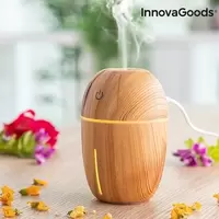 Mini difuzor ultrasonic InnovaGoods Honey Pine, 180 ml, functie de umidificator, aroma difuzor, purificator aer, USB