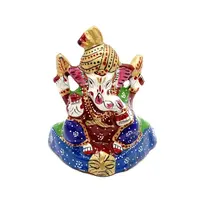 Statueta Ganesh multicolor, metal emailat, 8cm - model 2