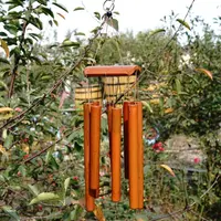 Clopotei de vant din lemn cu 8 tuburi - 65cm, model 1