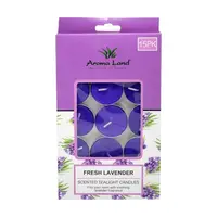 Set 15 lumanari parfumate pastila Lavanda, Aromaland, 3h